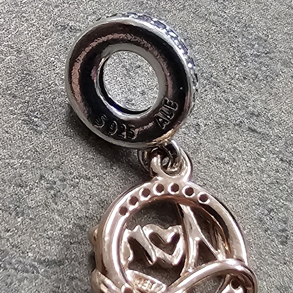Authentic Pandora Two-tone Mom Dangle Charm - Picture 3 of 4